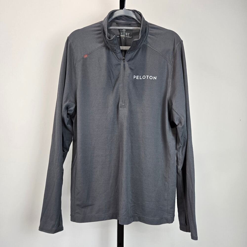 Rhone x‎ Peloton Performance Quarter Zio Athletic Top Shirt Polartec Gray Large